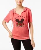 Freeze 24-7 Juniors' Mickey Mouse Rose-embroidered Hoodie