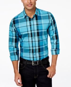 Alfani Red Slim-fit Men's Kerr Plaid Long-sleeve Shirt, Only At Macy's