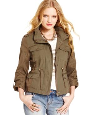 American Rag Mixed-media Military Parka, Created For Macy's