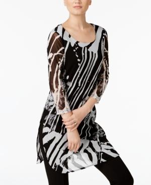 Alfani Printed Mesh Tunic, Created For Macy's