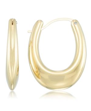 Signature Gold Diamond Accent Graduated Hoop Earrings In 14k Gold Over Resin