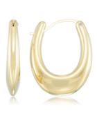 Signature Gold Diamond Accent Graduated Hoop Earrings In 14k Gold Over Resin