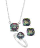 Mystic Topaz Pendant Necklace, Stud Earrings And Ring Box Set (8-2/3 Ct. T.w.) In Sterling Silver