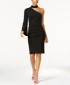 Vince Camuto Mock-neck One-shoulder Dress