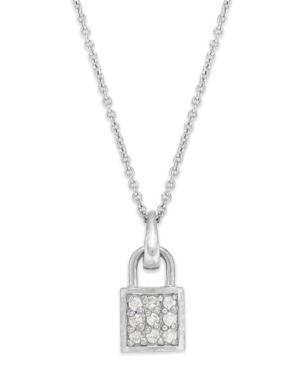 B. Brilliant Sterling Silver Cubic Zirconia Lock Pendant Necklace (1/5 Ct. T.w.)