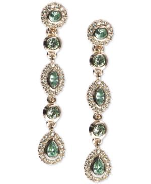 Givenchy Multi-crystal Triple Drop Linear Earrings