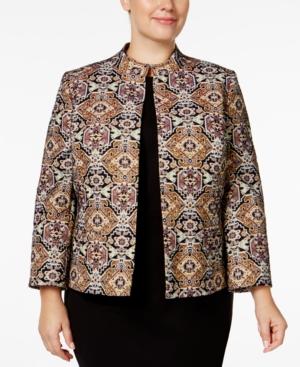 Kasper Plus Size Printed Jacquard Blazer