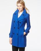 Anne Klein Double-breasted Long Peacoat