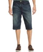 Sean John Drop Seam Garret-wash Denim Shorts