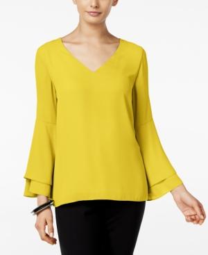 Alfani Flared-sleeve V-neck Top, Only At Macy's
