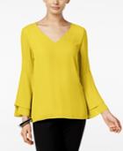 Alfani Flared-sleeve V-neck Top, Only At Macy's