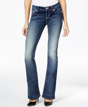 Miss Me Embroidered Bootcut Medium Blue Wash Jeans