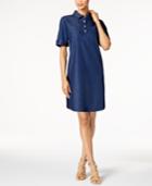 Karen Scott Petite Cotton Chambray Shirtdress, Only At Macy's