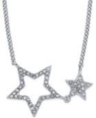 Inc International Concepts Silver-tone Double Star Pave Pendant Necklace, Only At Macy's
