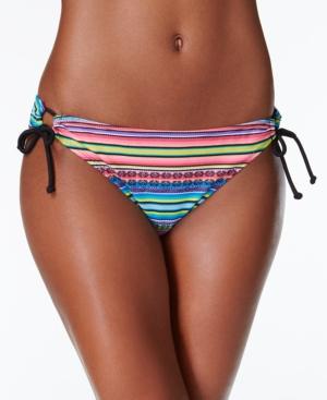Hula Honey Multicolor Cinch-tie Bikini Bottom Women's Swimsuit
