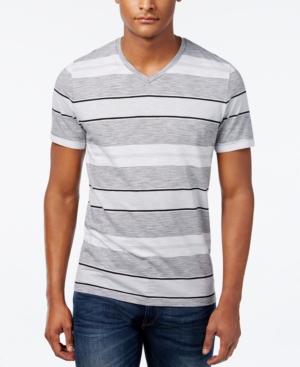 Alfani Men's Multi-stripe Slim Fit V-neck T-shirt, Only At Macy's