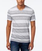 Alfani Men's Multi-stripe Slim Fit V-neck T-shirt, Only At Macy's