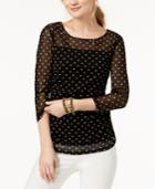 Inc International Concepts Dot-print Illusion Top, Created For Macy's