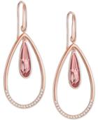 Swarovski Rose Gold-tone Crystal Orbital Drop Earrings