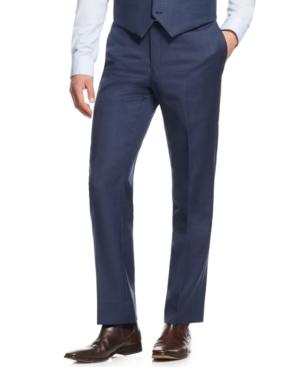 Tommy Hilfiger Blue Sharkskin Classic-fit Pants