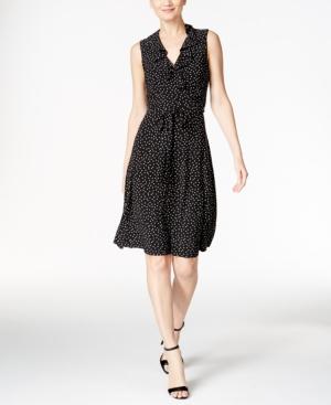 Tommy Hilfiger Ruffled Polka-dot A-line Dress