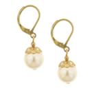 2028 Gold-tone Simulated Pearl Drop Earrings