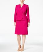 Tahari Asl Plus Size Crepe Crossover Jacket Skirt Suit