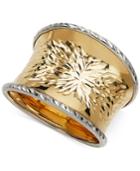 Two-tone Concave Statement Ring In 14k Gold