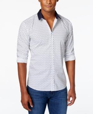 Hugo Boss Ero Mini-palm Tree Print Long-sleeve Shirt
