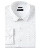 Bar Iii Men's Slim-fit Stretch White Navy Polka Dot Dress Shirt, Only At Macy's