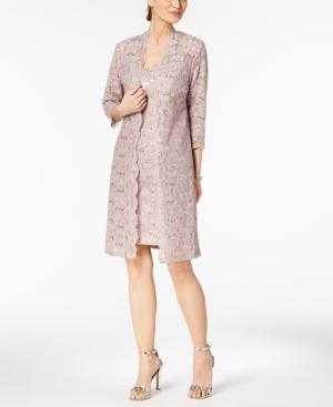 Alex Evenings Sequined Lace Dress & Duster Jacket