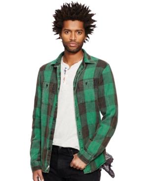 Denim & Supply Ralph Lauren Men's Plaid Cotton Sport Shirt