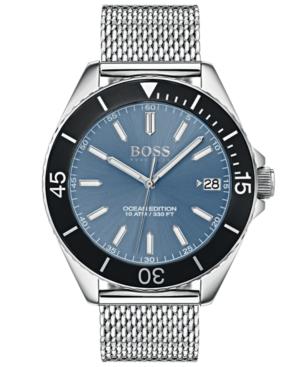 Boss Hugo Boss Men's Ocean Edition Stainless Steel Mesh Bracelet Watch 42mm
