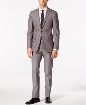 Dkny Men's Medium Gray Stretch Extra Slim Fit Suit