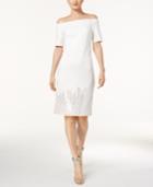 Calvin Klein Off-the-shoulder Studded Sheath Dress