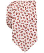 Bar Iii Men's Rust Foliage Print Slim Tie, Only At Macy's