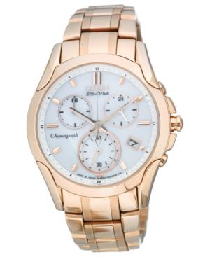 Citizen Watch, Women's Eco-drive Sport Chronograph Rose Gold-tone Stainless Steel Bracelet 35mm Fb1153-59a