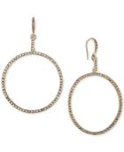 Rachel Rachel Roy Gold-tone Pave Drop Hoop Earrings