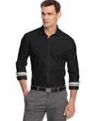 Alfani Men's Contrast Cuff Textured Shirt, Classic Fit