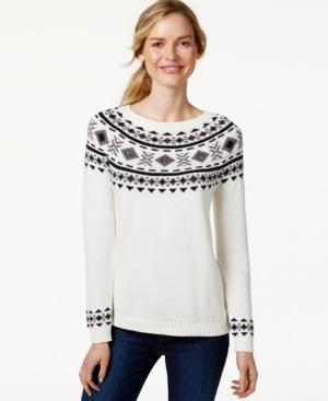 Charter Club Rhinestone Fairisle Sweater, Only At Macy's