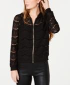 Material Girl Juniors' Lace Bomber Jacket, Created For Macy's