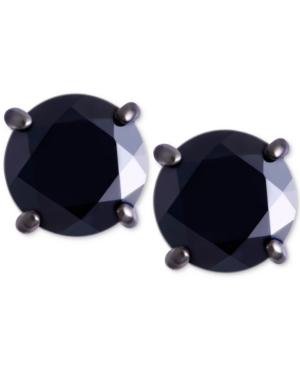 Men's Black Sapphire Stud Earrings (2 Ct. T.w.) In Black Rhodium-plated Sterling Silver