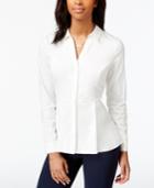 Maison Jules Long-sleeve Peplum Shirt, Only At Macy's