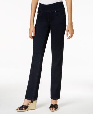 Jag Petite Peri Straight-leg Pull-on Dark Wash Jeans