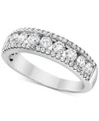 Diamond Three Row Band (1 Ct. T.w.) In 14k White Gold