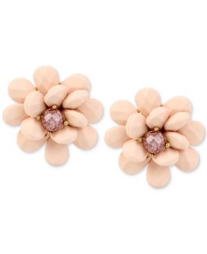 Betsey Johnson Gold-tone Crystal Center Flower Stud Earrings