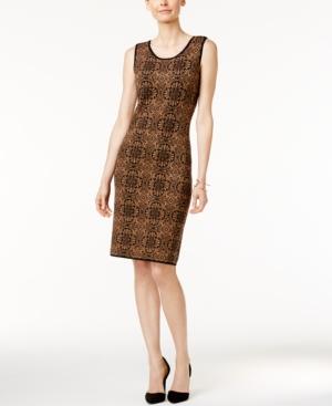 Charter Club Petite Printed Jacquard Sheath Dress, Only At Macy's