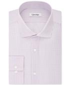 Calvin Klein Men's Fitted Infinite-stretch Purple Haze Dot-pattern Dress Shirt