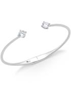 Eliot Danori Silver-tone Crystal Hinged Bangle Bracelet, Only At Macy's