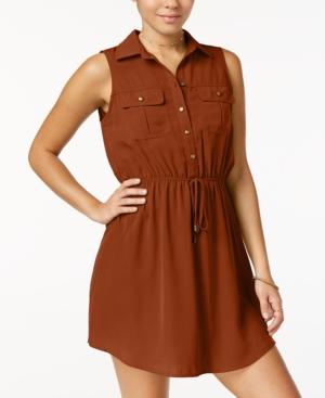 Be Bop Juniors' Sleeveless Drawstring Shirtdress